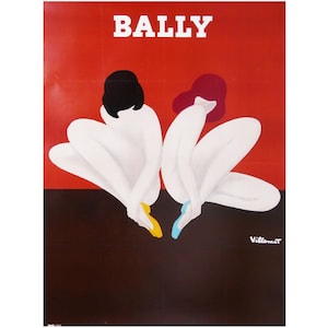 Original Vintage French Poster - Bernard Villemot - Featuring Belle Affiche BALLY LOTUS 1977