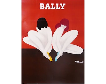 Original Vintage French Poster - Bernard Villemot - Featuring Belle Affiche BALLY LOTUS 1977
