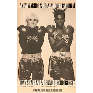 Cartel de boxeo de Warhol y Basquiat: Exposición en la galería Tony Shafrazi, 1985.