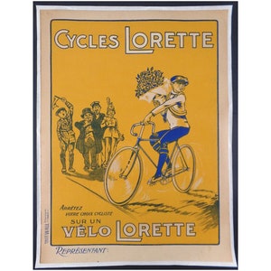 Original Vintage 30s Cycles Lorette Poster