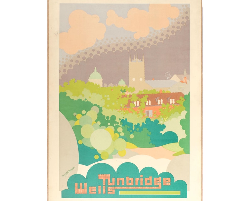 Original Vintage 1931 Royal Tunbridge Wells Travel Poster - UK B Original Vintage 1931 Royal Tunbridge Wells Travel Poster - UK B