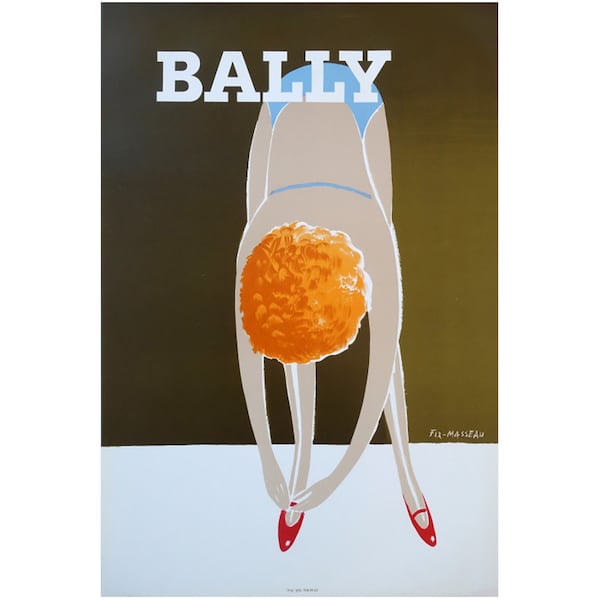 Original Vintage 1983 Bally Dancer Poster - La danseuse by Pierre Fix-Masseau