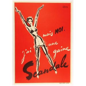 Original Vintage Facon Marrec - 'Mais moi, j'ai une Gaine Scandale' - Años 50