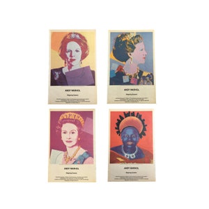 Original 1985 Andy Warhol Gallery Opening Advertisements Reigning Queens Exhibition Complete Set of All-Four Vintage Posters image 1