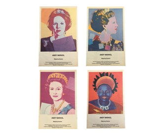 Original 1985 Andy Warhol Gallery Opening Advertisements - Reigning Queens Exhibition - Complete Set of All-Four Vintage Posters