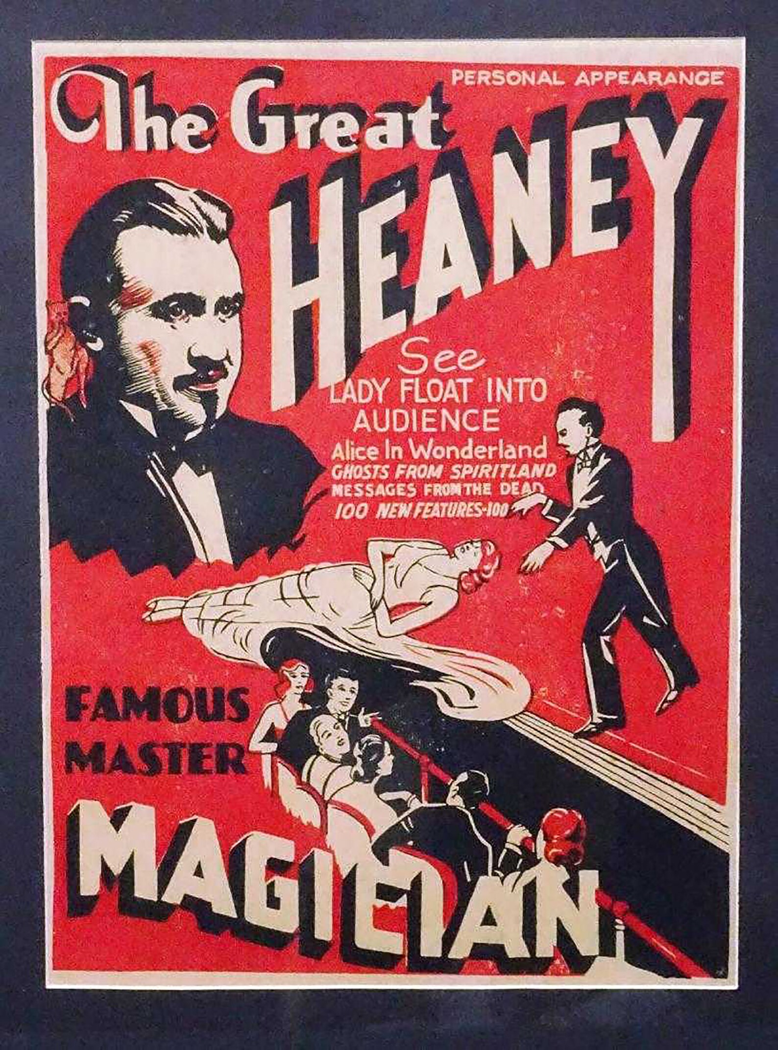 Original 1920s Magician Poster the Great Heaney Famous - Etsy