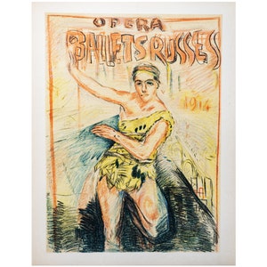 Cartel original vintage de la década de 1910 - Cartel diseñado por Pierre Bonnard para ballets de ópera rusos - Litografía de la década de 1950