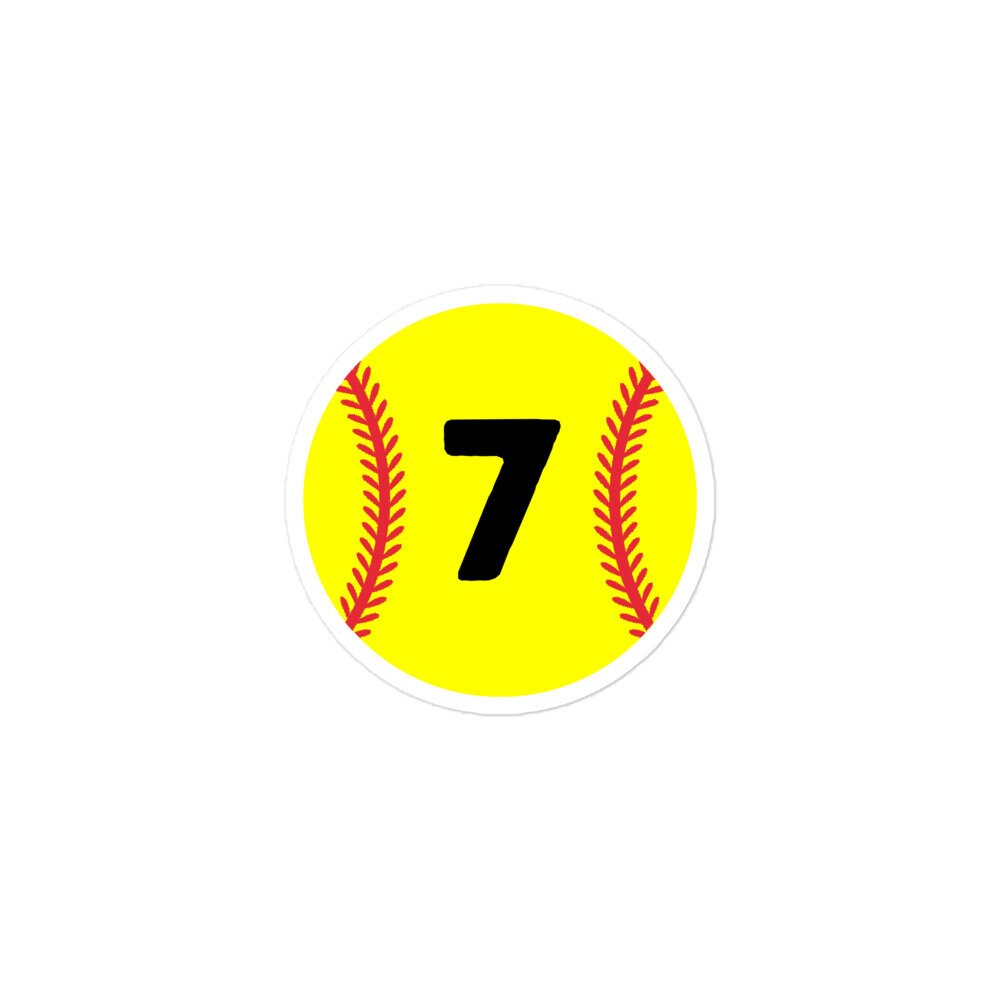 Softball Player Jersey Favorite Number 7 Sticker Softball Etsy