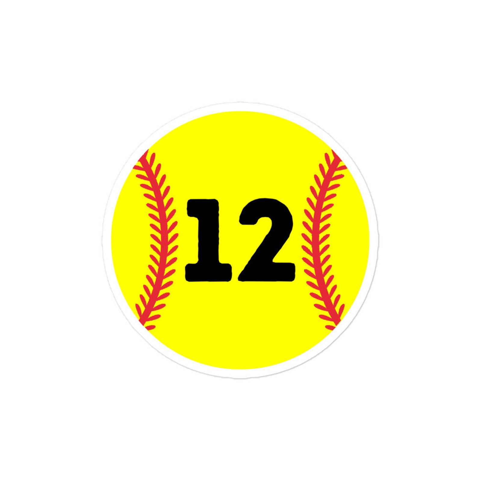 Softball Player Jersey Favorite Number 12 Sticker Softball Etsy