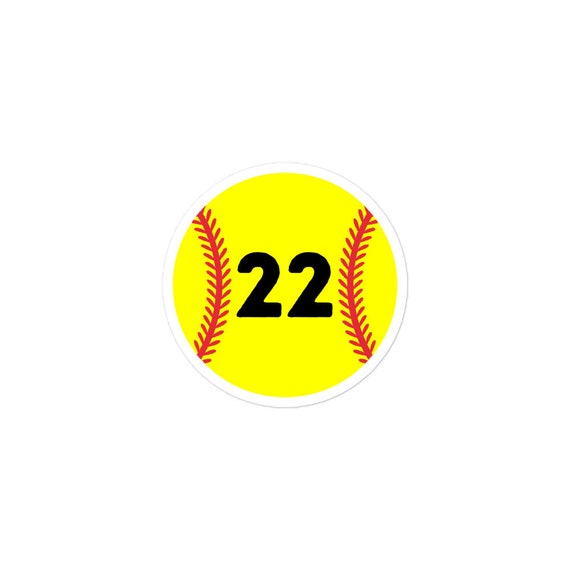 Softball Player Jersey Favorite Number 22 Sticker Softball Etsy