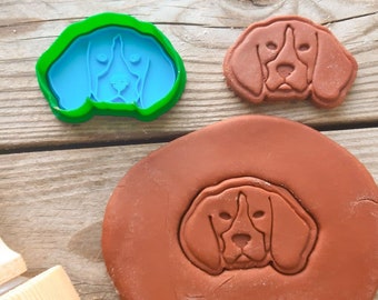 Beagle Cookie Cutter with Stamp, Dog Face Cookie Cutter, Beagle Dog Treat Cutter, Dog Lover Gift, Puppy Cookie Stamp
