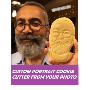 Face cookie cutter, custom cookie cutter portrait, photo cookie cutter, custom cookie stamp, face on a cookie, face cookies, custom cookies