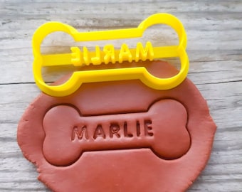 Custom Dog Name Cookie Cutter | Personalized Dog Bone Cutter | Pet Lover Gift | Dog Treat Stamp | Puppy Birthday Cookie Cutter