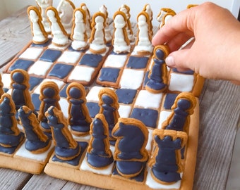 Bake Your Own Chess Set, Chess Cookie Cutter Set with Chess Board for Family Game Night, STEM activities, Homeschool projects, Chess coaches