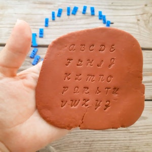 Mini tiny alphabet letters polymer clay stamps, Miniature English alphabet set 26 pcs cookie stamps, Alphabet stamps clay, ABC stamps set