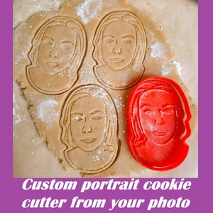 custom cookie cutter, face cookie cutter, personalize cookie cutter, custom face cookie cutter, custom cookie stamp, custom birthday cookie