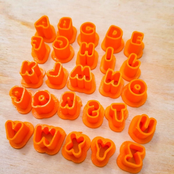 Alphabet cutters clay, ABC cutters for fondant, Mini tiny letters polymer clay cutter, Miniature English alphabet set 26 pcs cookie cutters