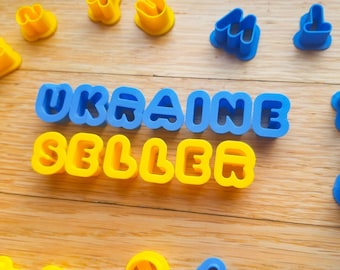 Ukraine seller shop, polymer clay cutters letters, number clay cutters, mini clay cutters alphabet clay stamps, clay earrings letters cutter