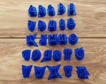 Alphabet cutters clay, ABC cutters for fondant, Mini tiny letters polymer clay cutter, Miniature English alphabet set 26 pcs cookie cutters