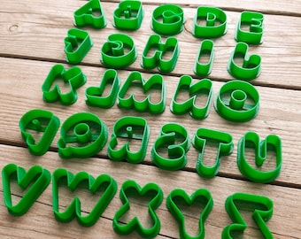 Alphabet Cookie Cutters Mini Set, ABC Letter Cutters, 3D Printed PLA, For Polymer Clay And Fondant