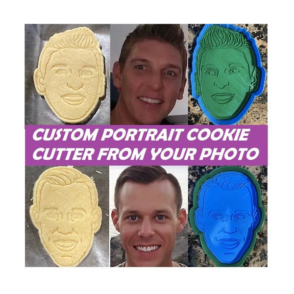 Face cookie, custom cookie stamp, face stamp, christmas photo cookie, portrait stempel, custom portrait cookie cutter, gift for cookie baker