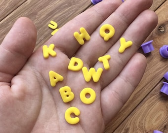 Alphabet Polymer Clay Cutter Set 0.3"(8mm)/0.4"(10mm) for Fondant Mini Letters
