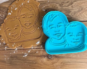 Custom Portrait Cookie Cutter for Birthday Cookies, Family Gifts & Personalized Face Cookies from Your Photo