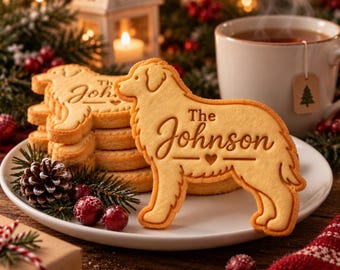 Personalized Dog Cookie Cutter Stamp, Custom Dog Name Christmas Cookie Cutter, Pet Lover Gift