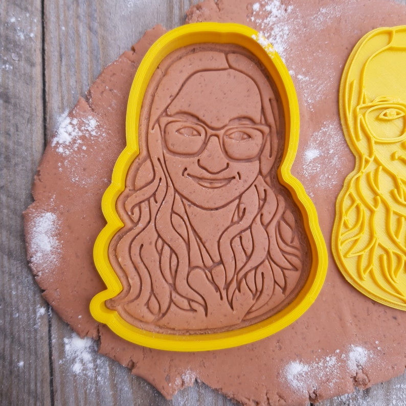 custom cookie cutter, custom portrait cookie cutter, photo cookie cutter, custom face cookie cutter, personalized cookie cutter, portrait image 8