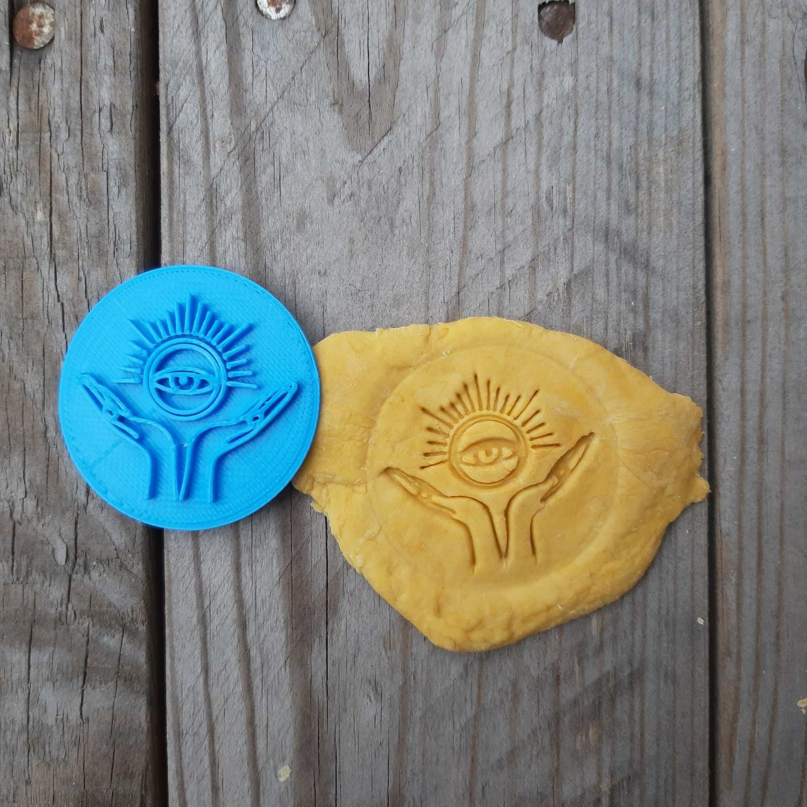 Palm and Eye Bohemian Stamp Embosser Abstract Eye Embosser - Etsy