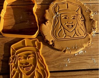 Graduation Face Cookie Cutter, Custom Student Portrait From Photo, Graduate Gift, High School Senior Gift