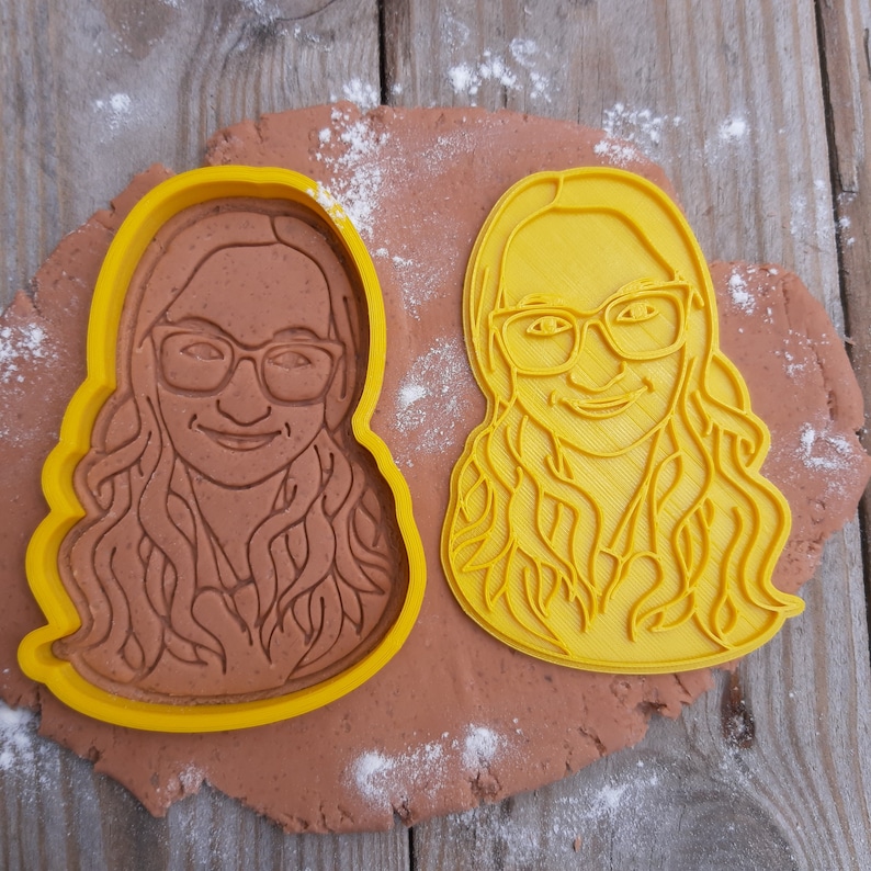 custom cookie cutter, custom portrait cookie cutter, photo cookie cutter, custom face cookie cutter, personalized cookie cutter, portrait image 7