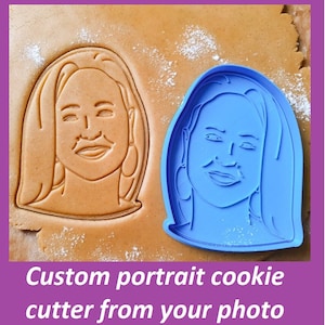 Custom cookie cutter, Custom portrait cookie cutter, Personalized cookie cutter, birthday face cookie gift, anniversary cookie cutter gift