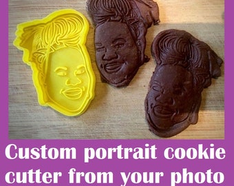 Custom cookie cutter portrait, custom face stamp, personalized cookies, cookie cutters custom, embossed custom cookie cutter, birthday gift
