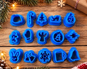 Mini Christmas Clay Cutters, Tiny Holiday Stud Earring Cutters for Polymer Clay Jewelry Makers