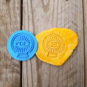Carimbo para relevo de olhos malignos místicos, carimbo para relevo de olhos, carimbo de argila de polímero com olho-vendo, relevo boho, carimbo boho moderno, relevo esotérico