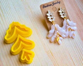 Botanical Leaf Polymer Clay Cutter, Leaf Earring Cutter, Modern Clay Jewelry Tool, Nature Inspired Earrings, Clay Cutter Set