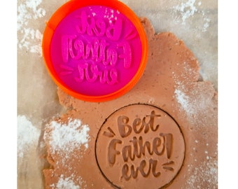 Best father ever cookie cutter, best fathers day gift, Best Dad Ever Cookie Cutter Stamp Set, Happy Fathers Day embosser stamp, stamp, gift