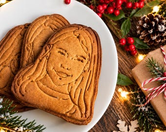 Custom Girl Face Cookie Cutter & Stamp From Photo, Personalized Christmas Portrait for Family Bakers