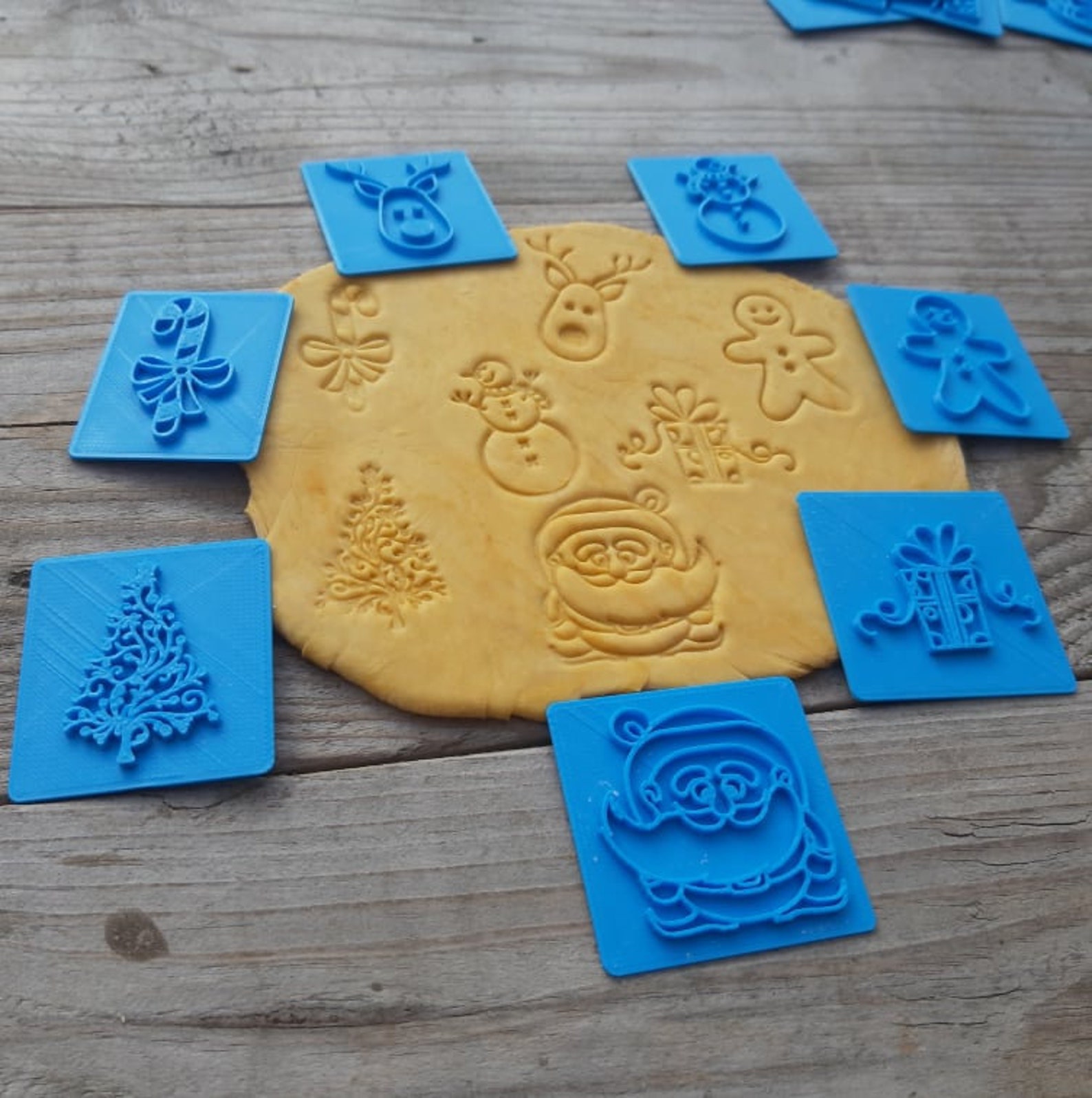 Christmas Embossing Clay Stamp Winter Embossing Cookie Etsy