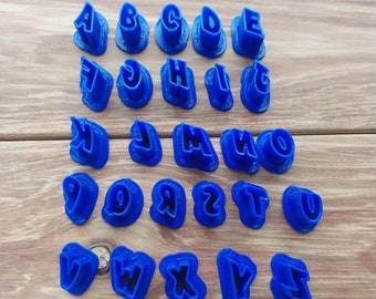 Mini tiny alphabet letters polymer clay cutter, Miniature English alphabet set 26 pcs cookie cutters, Alphabet cutters clay, ABC cutters set