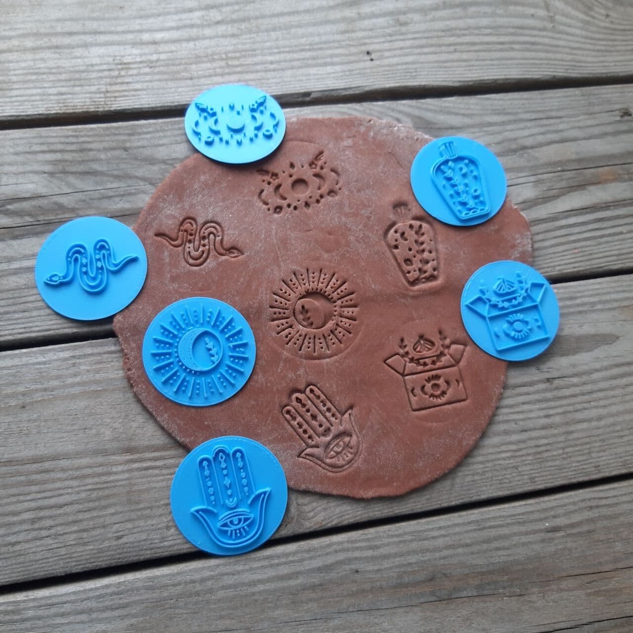 Polymer Clay Boho Embosser Clay Stamp Bohemian Clay Stamps Etsy