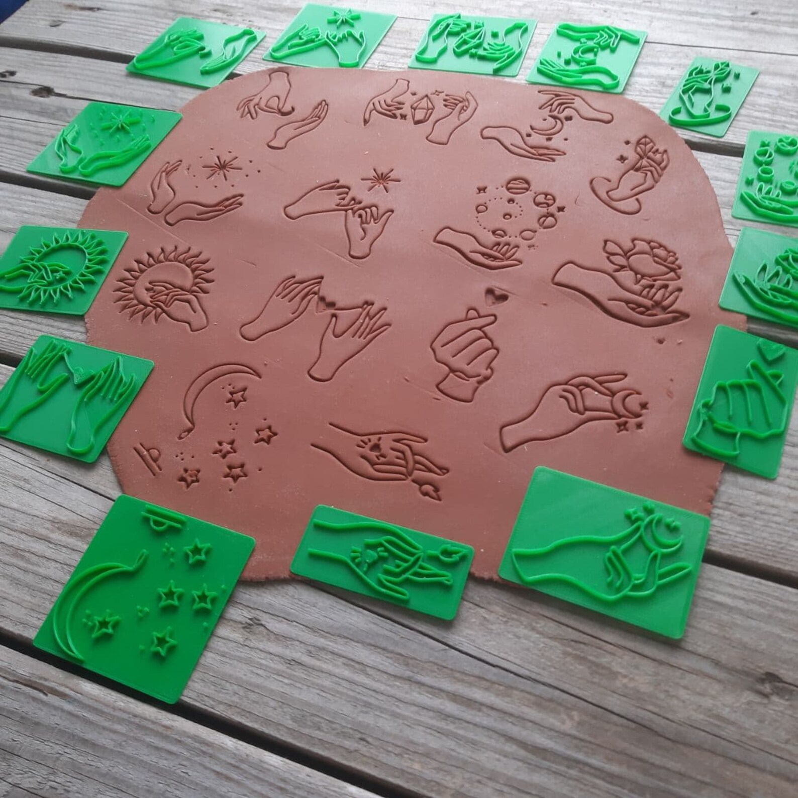 Polymer Clay Stamps Clay Embosser Boho Clay Stamp Stamps Etsy