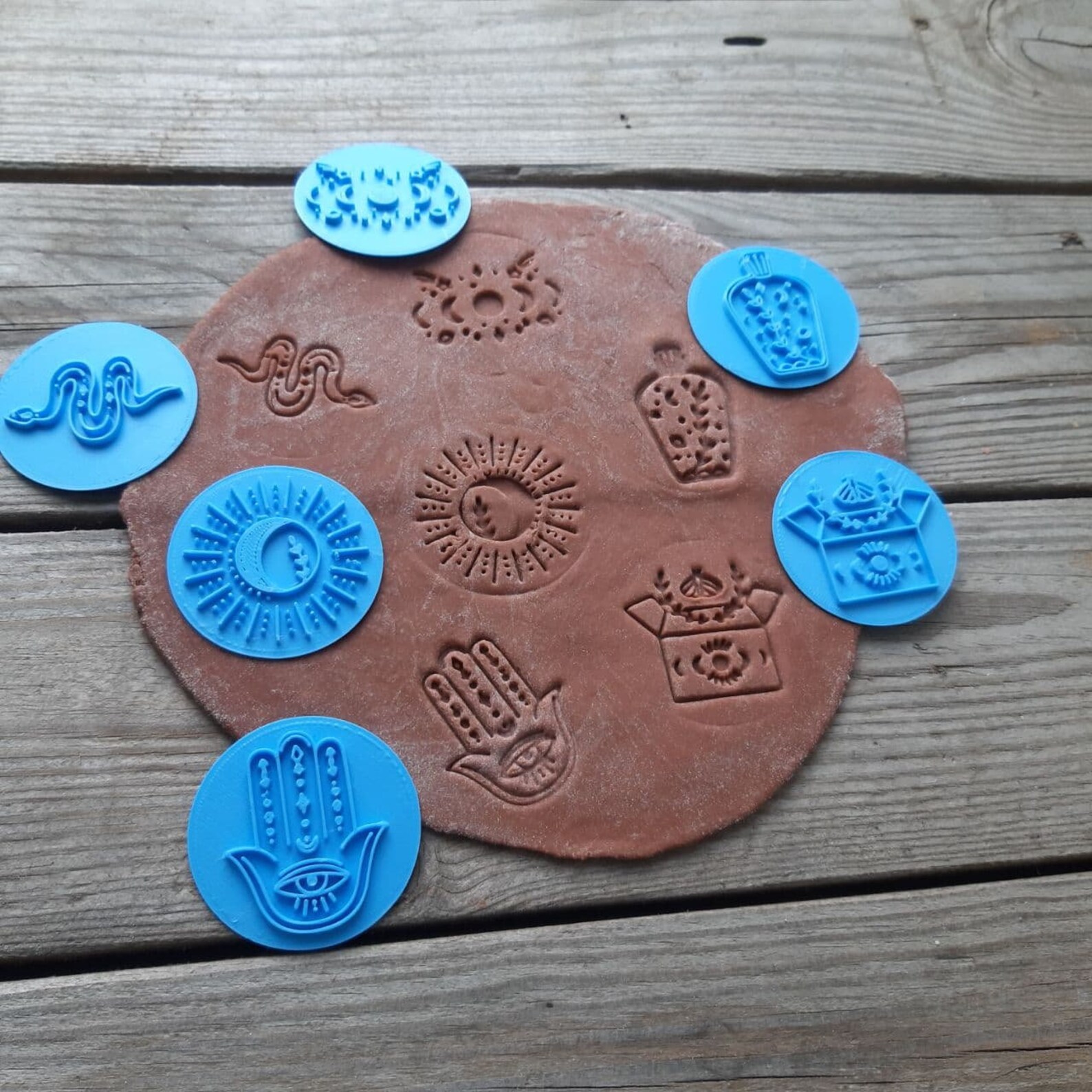 Polymer Clay Boho Embosser Clay Stamp Bohemian Clay Stamps Etsy