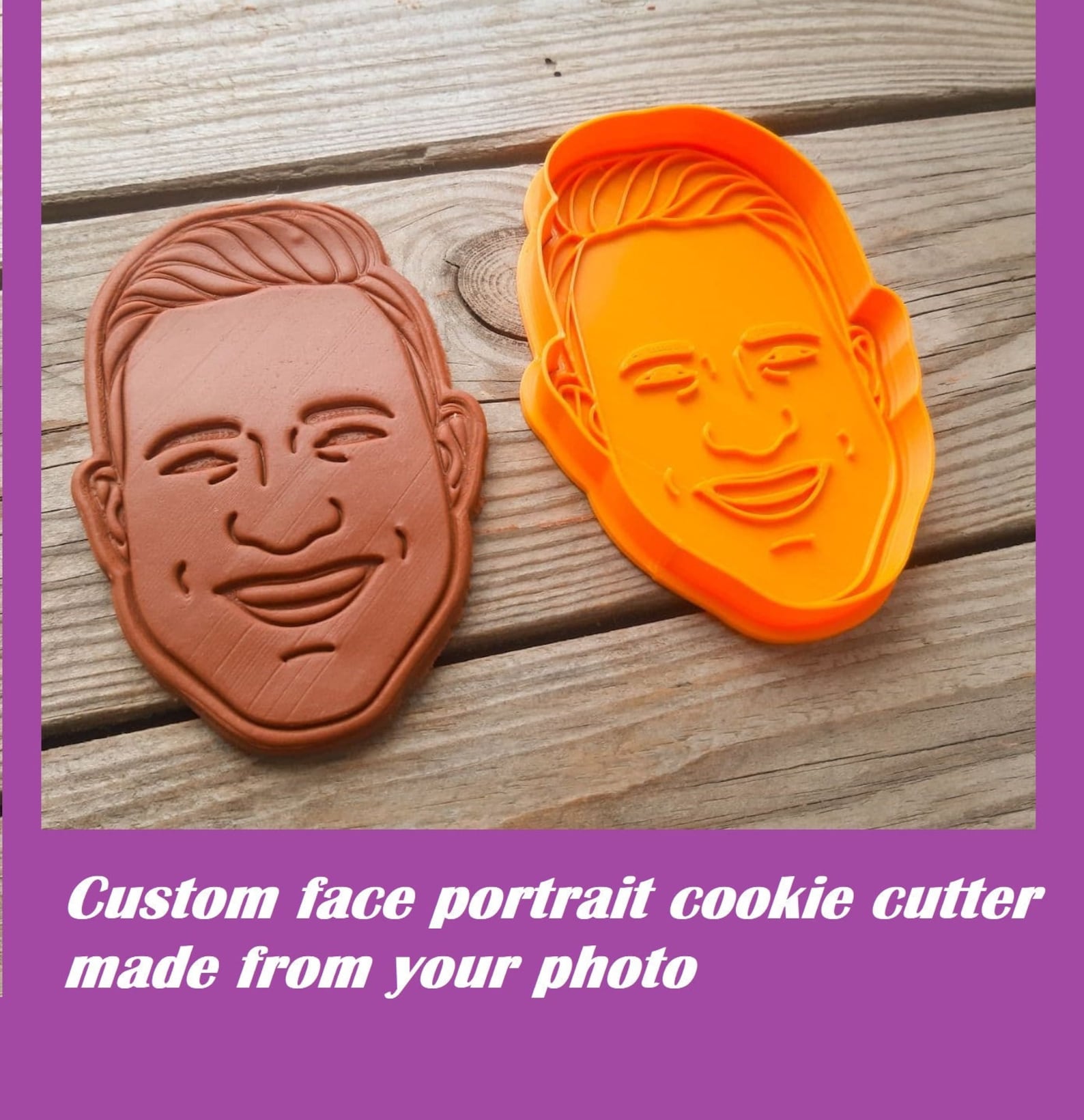 Face Portrait Cookie Cutter Personalized Cookie Cutter Made Etsy