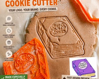 Custom Logo Cookie Stamp for Small Business Branding Bakery Cookies Fondant and Clay