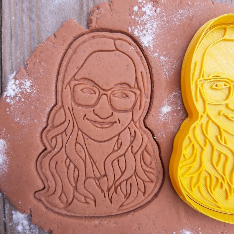 custom cookie cutter, custom portrait cookie cutter, photo cookie cutter, custom face cookie cutter, personalized cookie cutter, portrait image 10