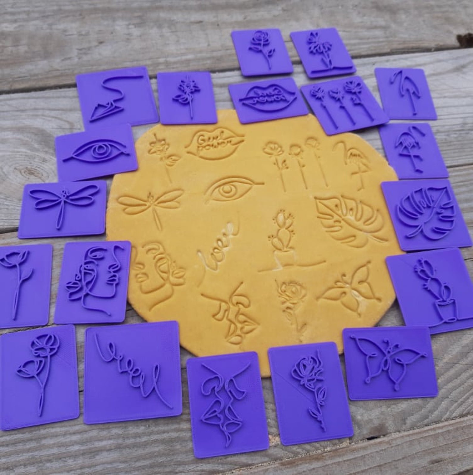 Clay stamps Modern polymer clay stamps Polymer clay stamp Etsy