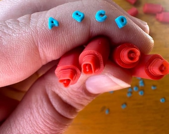 Mini Alphabet Stamp Set for Clay Jewelry, Micro Letter Stamps, Tiny Clay Letters Mold, Small Fondant Alphabet Cutter