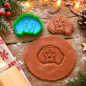 Ausstechform für Beagle-Kekse mit Stempel, Weihnachtsgeschenk für Beagle-Fans, Ausstechform für Hundeleckerlis, Geschenkidee für Hundebesitzerinnen, Backwerkzeug für Welpengeburtstage